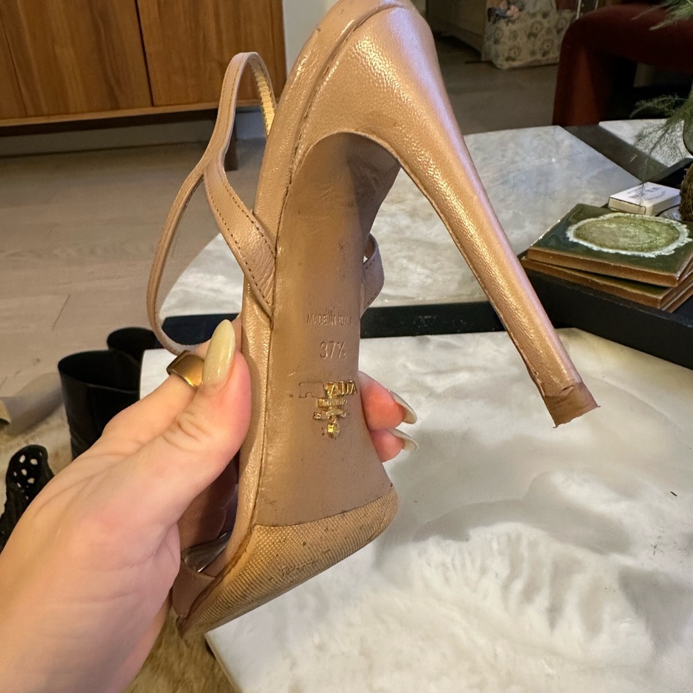 Prada ankle strap sandal heels Nude - Picture 7 of 11